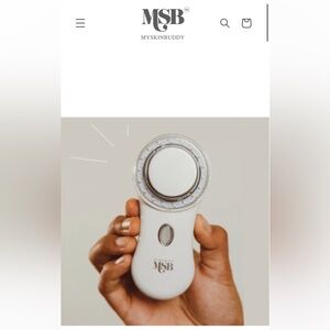 SOLD OUT MYSKINBUDDY BOOST Classic White + Sanitize & Glow Cosmetic Pouch Nude